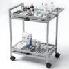 2-Tire Medical Trolley (Silver)