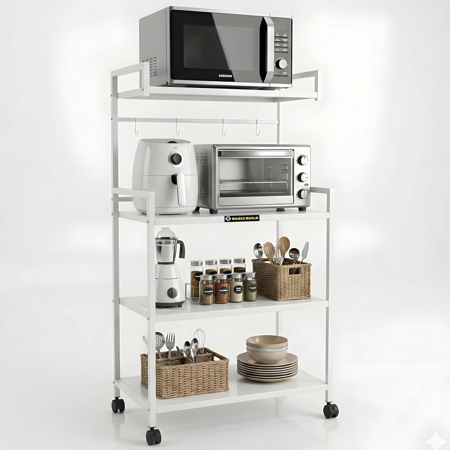 uyttyrf MS 4 Microwave Stand White